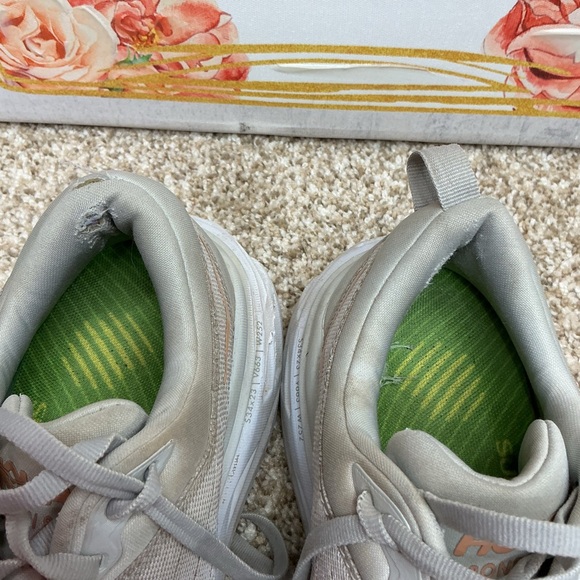 Hoka Women's Athletic Shoes in Gray and Peach - Picture 5 of 7